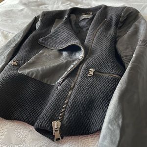 Zara Trafaluc Vegan Leather Black Blazer Jacket